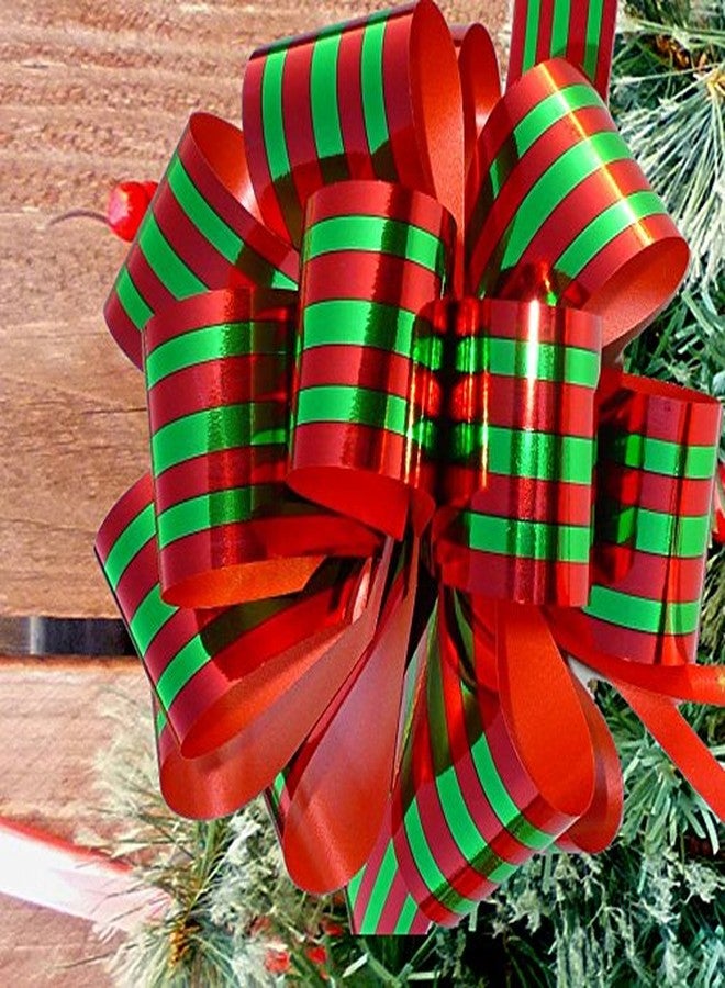 GiftWrap Etc. Christmas Gift Pull Bows - 5" Wide, Set of 9, Red, Green, Gold, Stripes, Swirls, Gift Bows, Christmas Presents, Birthday, Boxing Day, Hanukkah, Wreath, Swag, Christmas Tree, Fundraiser - Image 4